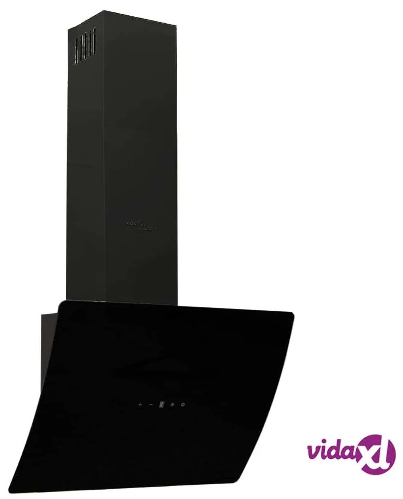 vidaXL Cappa a Parete 60 cm in Acciaio e Vetro Temperato Nero