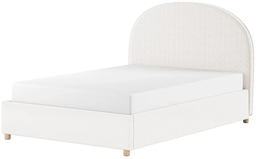 Letto matrimoniale imbottito bianco con contenitore con rete inclusa 140x200 cm Moon – Vipack