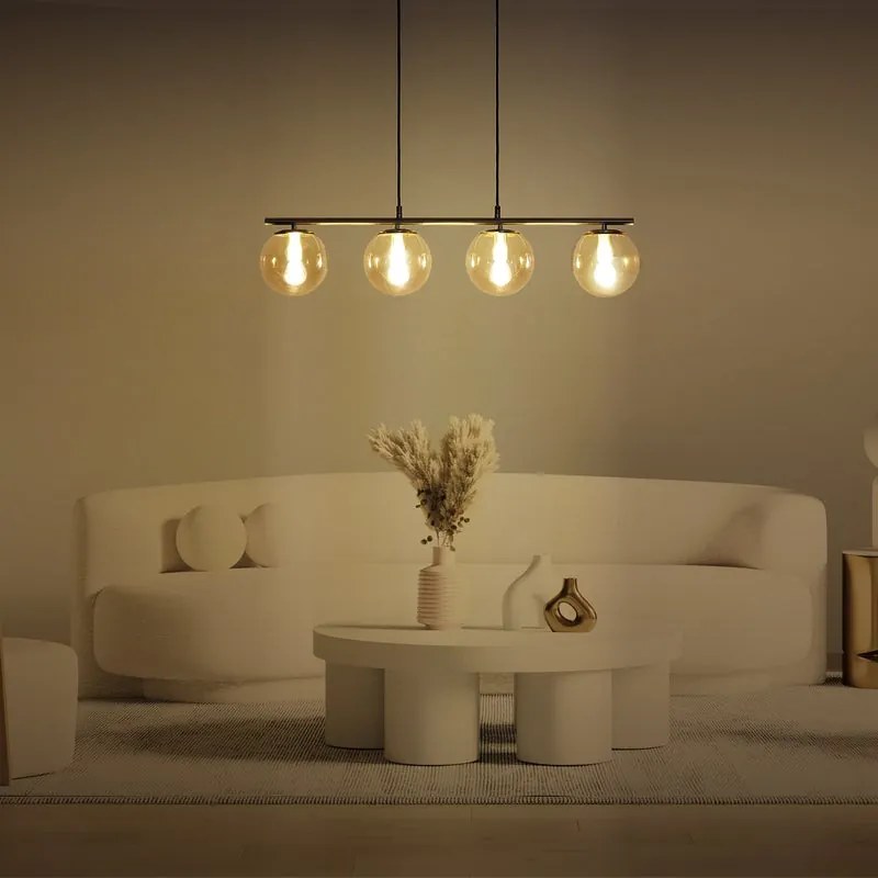 Lampadario Glamour Callas oro 4x E14 INSPIRE