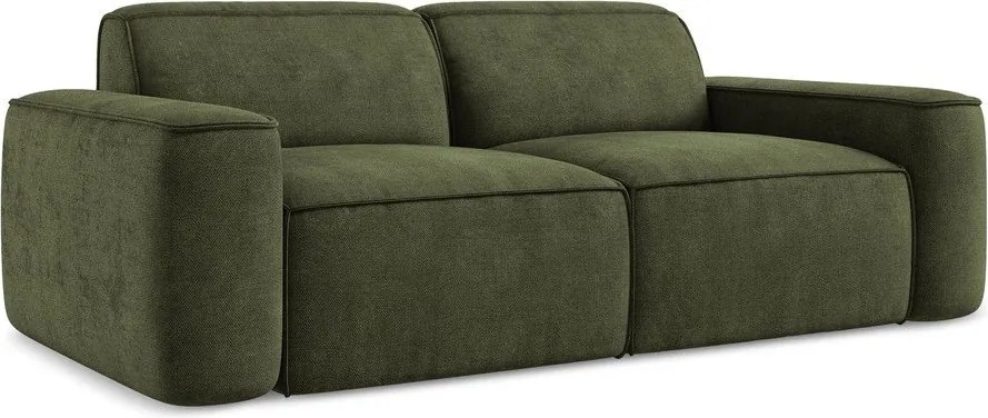 Divano verde con rivestimento in ciniglia 204 cm Omao – Makamii