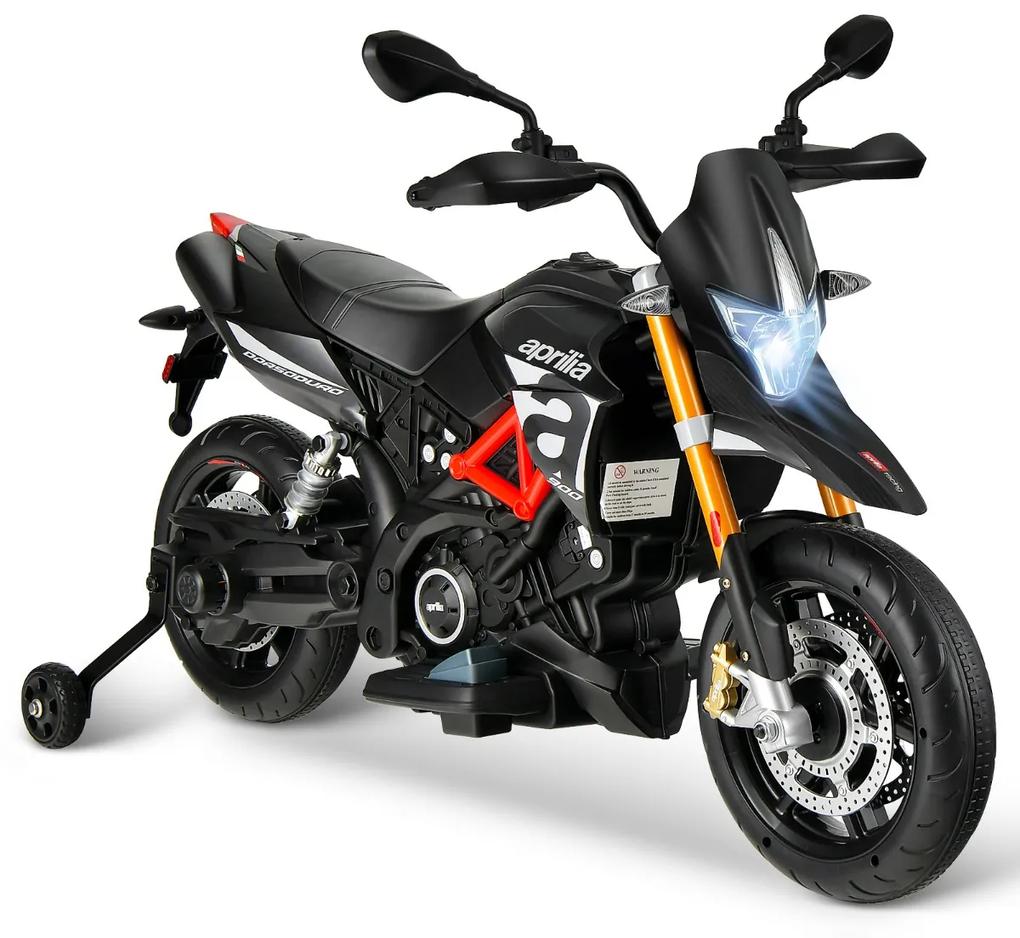Costway Moto per bambini con luci LED, Moto con batteria 12 V e rotelle e musica MP3