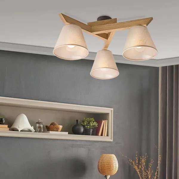 Brilagi - LED  Lampadario a plafone ANTHONY 3xE14/40W/230V quercia/beige