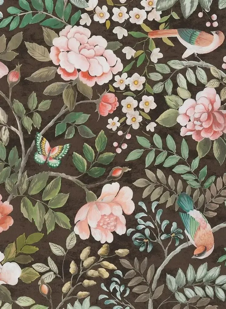 Designers Guild Carta da parati Porcelaine de Chine - Chocolate