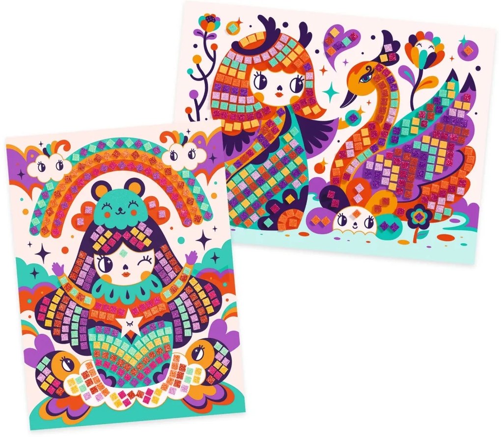 Mosaico - bambole kokeshi