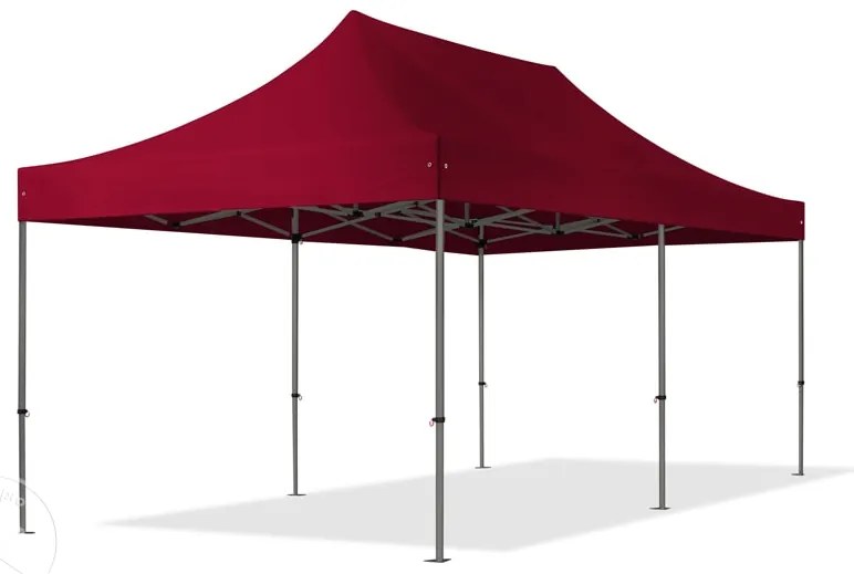 TOOLPORT 3x6m gazebo pieghevole con laterali (finestre panoramiche), PREMIUM acciaio, rosso - (600080)