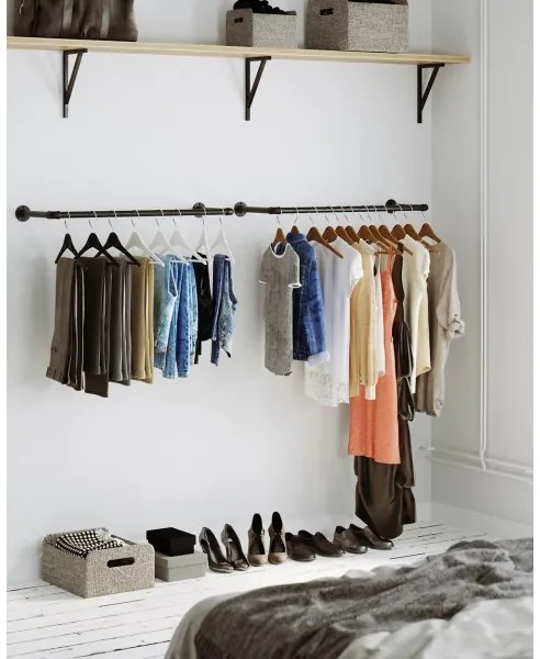 Set di 2 appendiabiti da parete per grucce LINEA, nero