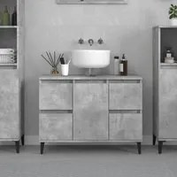 Mobile Lavabo Grigio Cemento 80x33x60 cm in Legno Multistratocod mxl 78335