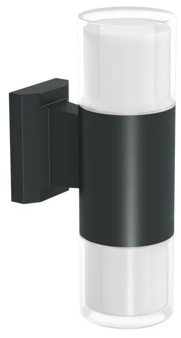 Applique Cilindrica Bidirezionale Nera, IP54 con 2 basi GU10 Base GU10