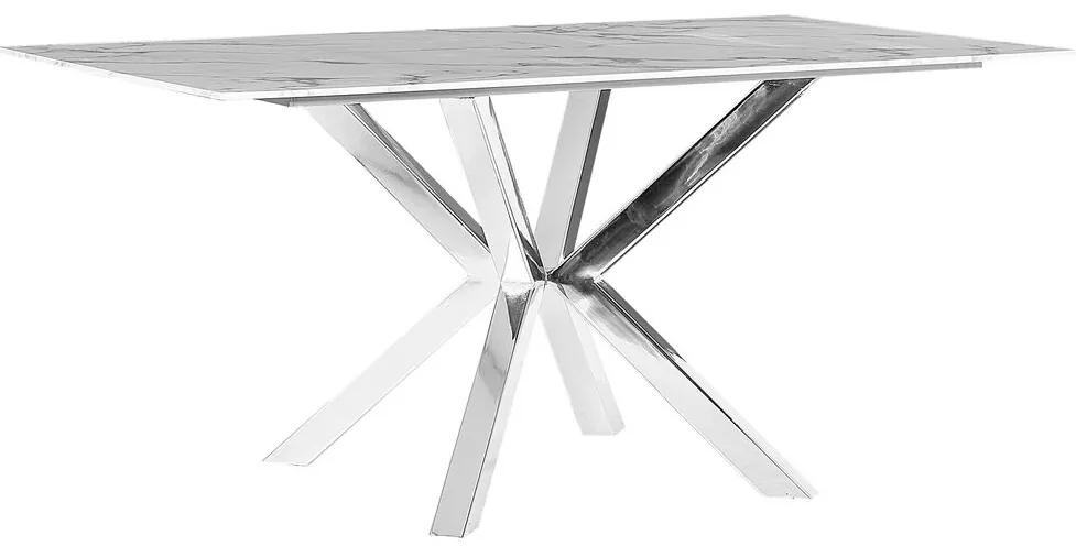 Tavolo da pranzo vetro grigio e bianco 160 x 90 cm SABROSA Beliani