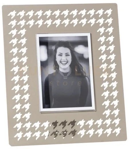 Portafoto di design pied de poule grande sabbia in ferro e polimeti...