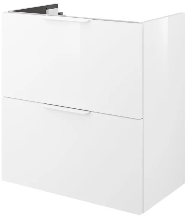 Mobile da bagno sospeso sotto lavabo L 60 x H 64 x P 35 cm bianco laccato lucido, 2 cassetti SENSEA Neo Frame