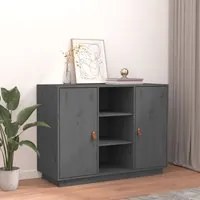 Credenza Grigia 100x40x75 cm in Legno Massello di Pino cod mxl 65610