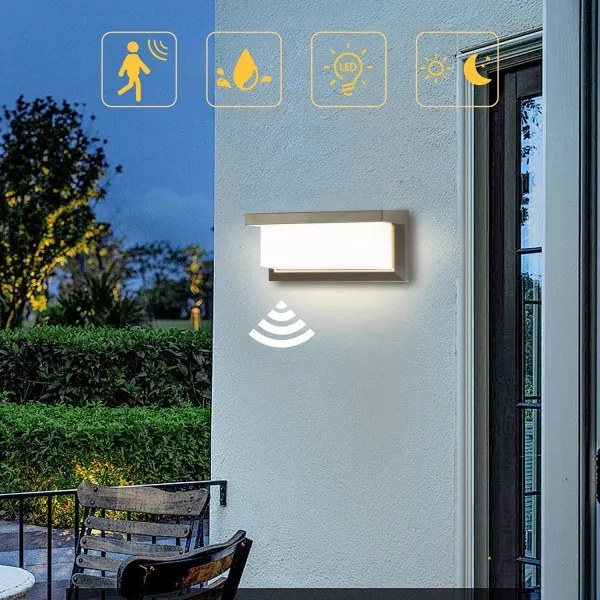 Brilagi-LED Applique da esterno con sensore BRICKY LED/12W/230V grigio IP54
