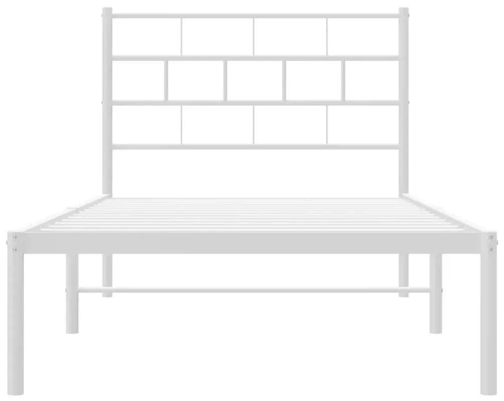 Giroletto con testiera metallo bianco 75x190 cm