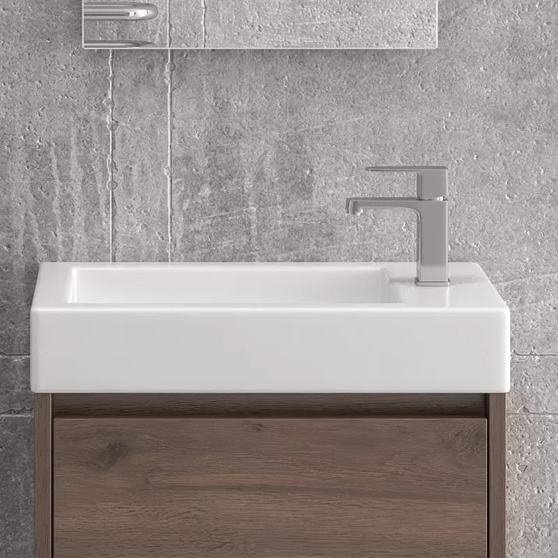 Mobile bagno 55 cm sospeso con un'anta e lavabo incasso MN-55A - KAMALU