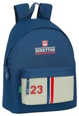 Zaino Scuola Benetton Varsity Grigio Blu Marino