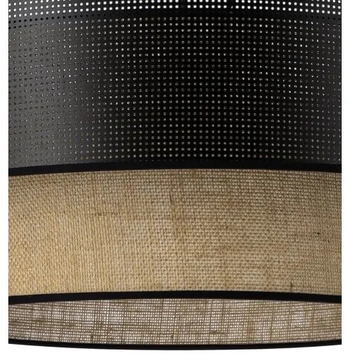 Lampadario a plafone BORHO 1xE27/60W/230V Ø 50 cm nero/iuta