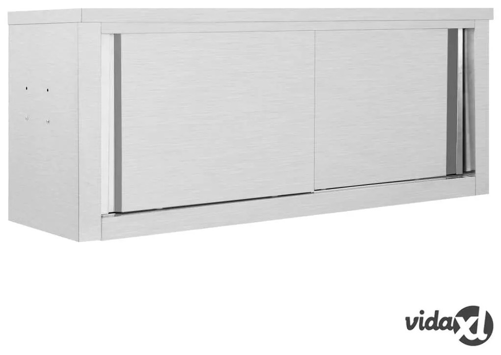 vidaXL Armadio da Cucina ad Ante Scorrevoli 120x40x50cm Acciaio Inox