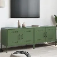 Mobili TV 2pz Verde Oliva 68x39x50,5 cm in Acciaio 842943