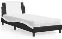 Letto con Materasso Nero e Bianco 90x190 cm in Similpelle 3208836