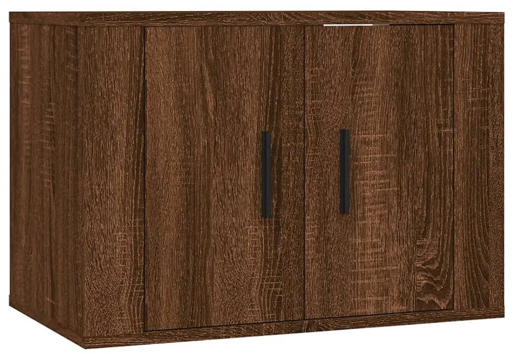 Set mobili porta tv 4 pz rovere marrone in legno multistrato