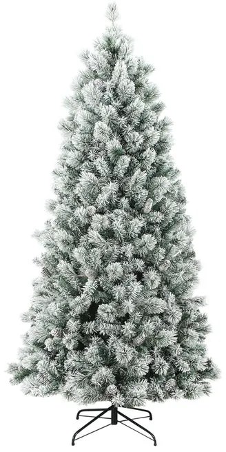 Albero di Natale artificiale innevato PVC bianco H 210 cm x Ø 95 cm