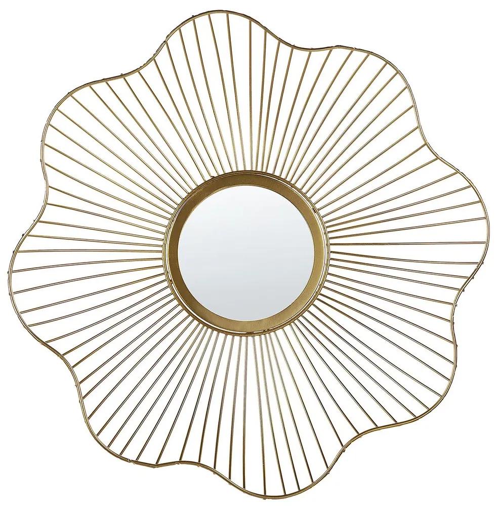 Specchio da parete in metallo ⌀ 40 cm oro SENS Beliani