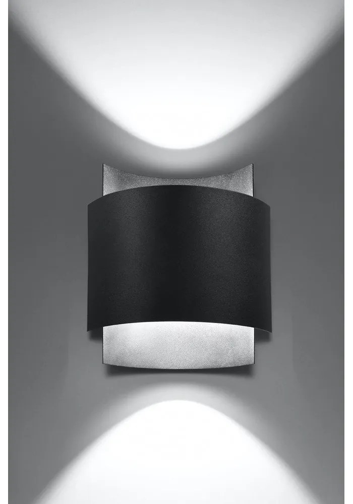 Lampada da parete nera Forgmi - Sollux