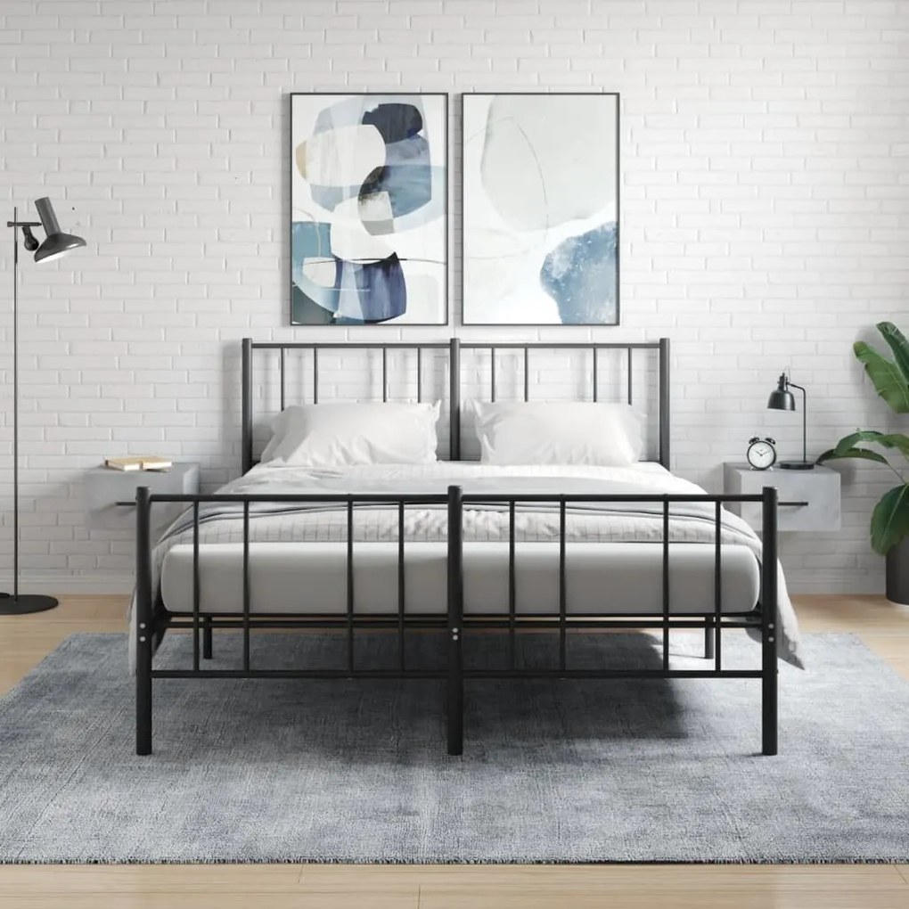 Comodini A Muro 2 Pz Grigio Cemento 35x35x20 Cm /