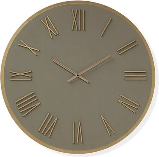 Orologio rotondo D60 cm in Laminam Tortora con dettagli Rame LAZARUS