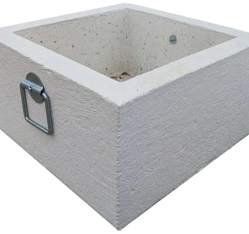 Base per ombrellone riempibile in cemento bianco De Luxe L 50 x P 50 x H 27 cm confezione da2 pezzi
