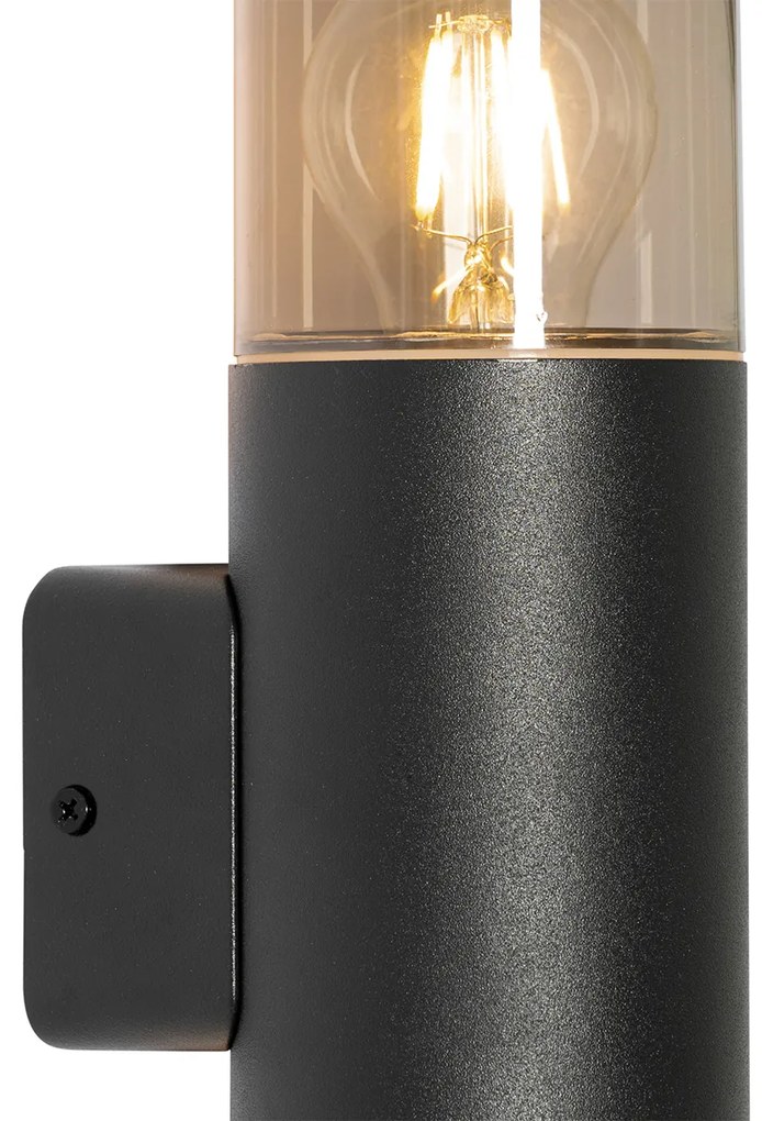 Lampada da parete esterna moderna nera 2 luci IP44 - Odense