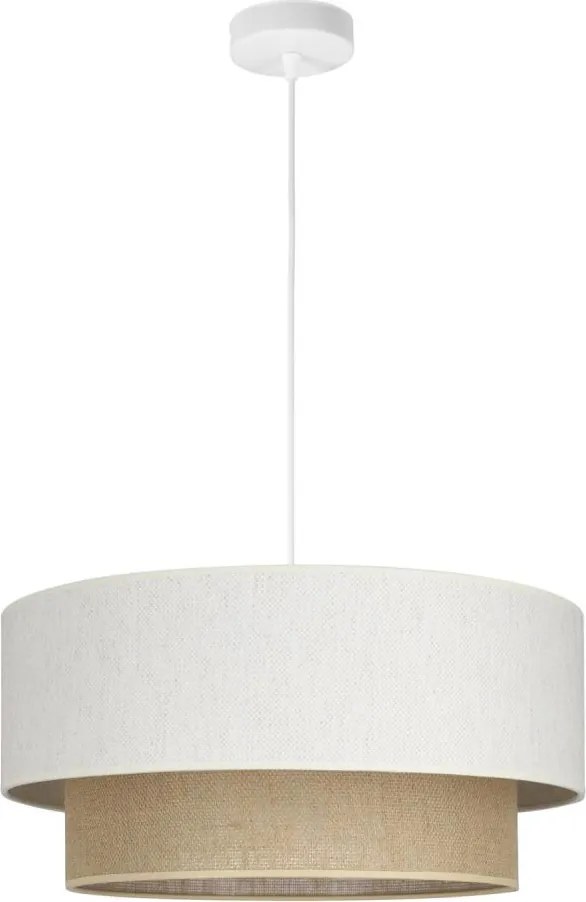 Lampadario a sospensione su cavo NATIA 1xE27/60W/230V Ø 45 cm bianco/marrone