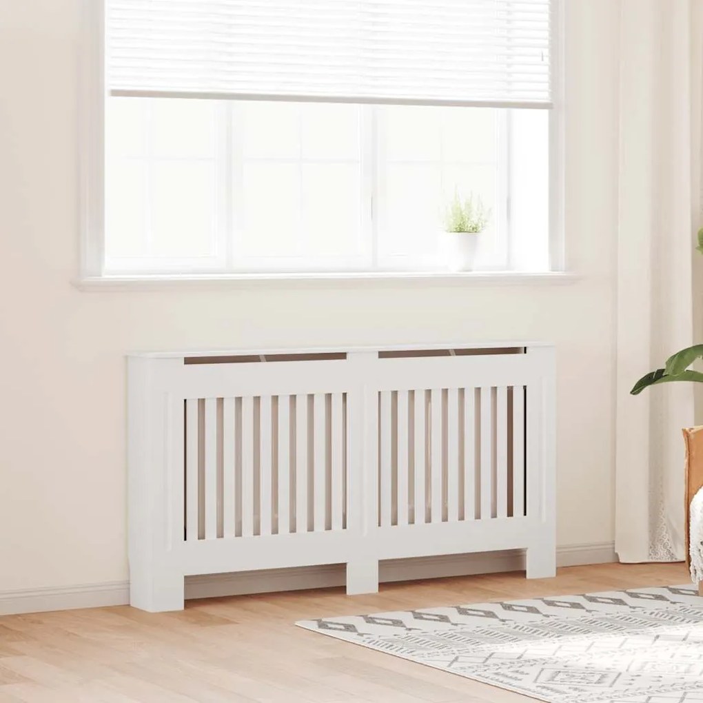 Armadietto Copritermosifone İn Mdf Bianco 152 Cm /