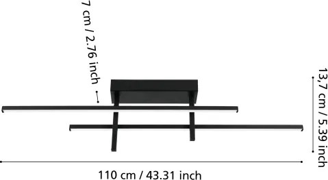 Eglo 901884 - Plafoniera LED TREPILIANO LED/20W/230V nera