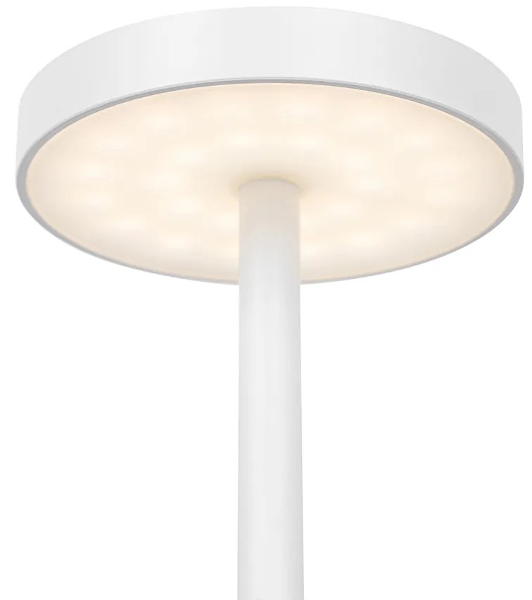 Lampada da tavolo da esterno bianca con LED incl. dimmer touch ricaricabile - Dupont