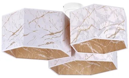 Duolla - Lampadario a plafone ROLLER TRIO HEX 3xE27/15W/230V bianco/oro