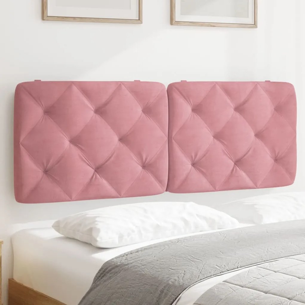 Cuscino Testiera Rosa 120 Cm İn Velluto /
