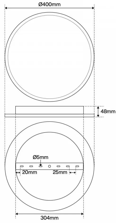 Plafoniera LED 36W Ø400mm con driver Philips Nera 4.680lm CCT Colore Bianco Variabile CCT