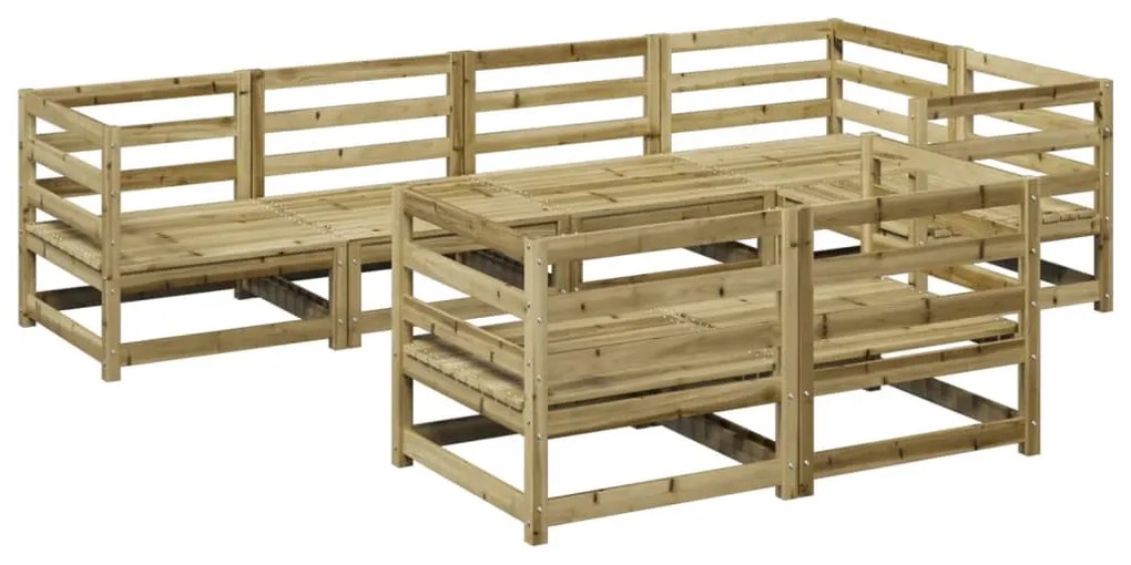 Set divani da giardino 7 pz in legno impregnato di pino