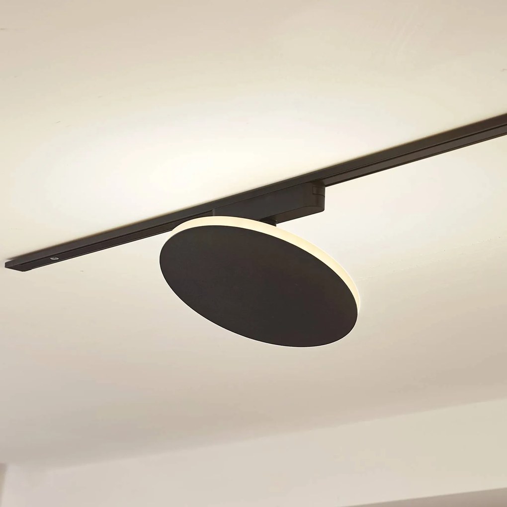 Lindby Lampada a binario LED Lumaro, nero, alluminio, 48V, dimmerabile Lumaro 48V Lindby,, Nero, Soggiorno / Sala da pranzo, Alluminio, Moderno