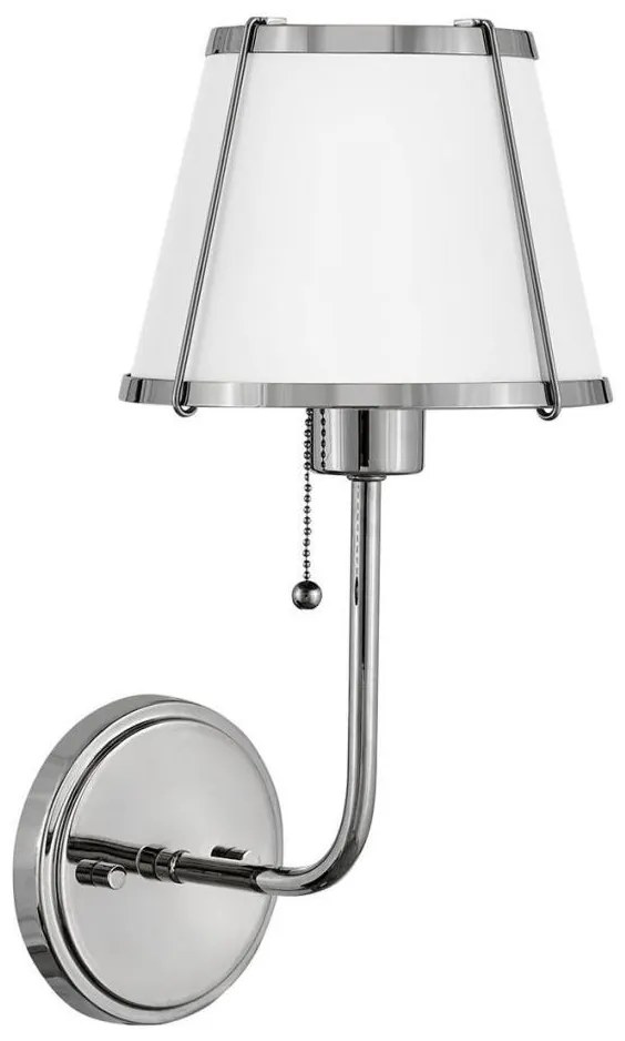 Hinkley HK-CLARKE1-PN-WH - Applique CLARKE 1xE27/40W/230V cromo/bianco