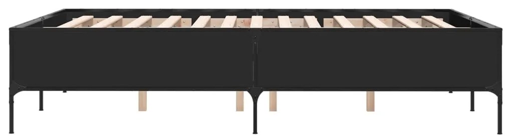 Giroletto nero 150x200 cm in legno multistrato e metallo