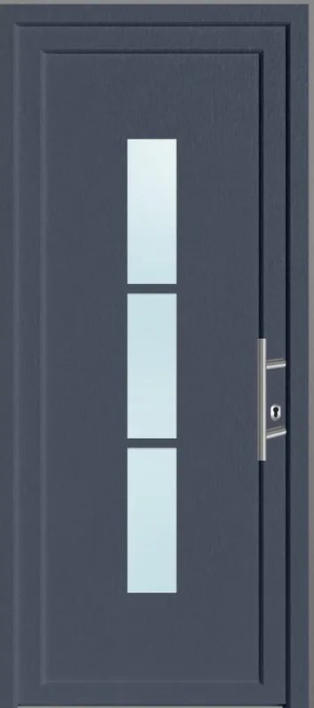 Portoncino d'ingresso 10012 L 90 x H 210 cm in PVC antracite, apertura spingere a sinistra