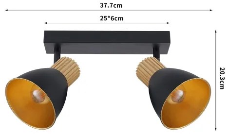 Brilagi - Faretto ODENSE 2xE14/10W/230V legno/nero