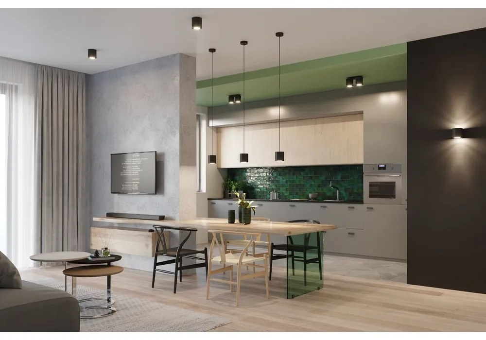 Apparecchio da soffitto nero Roda - Sollux