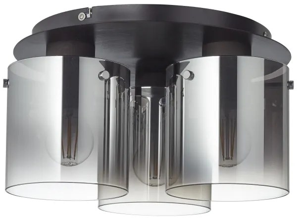 Brilliant - Plafoniera BETH 3xE27/60W/230V Ø 37 cm nero/fumé