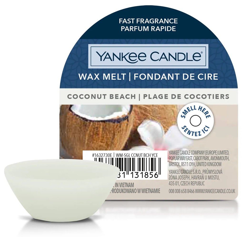 Coconut Beach, cera da fondere Yankee Candle per bruciatore