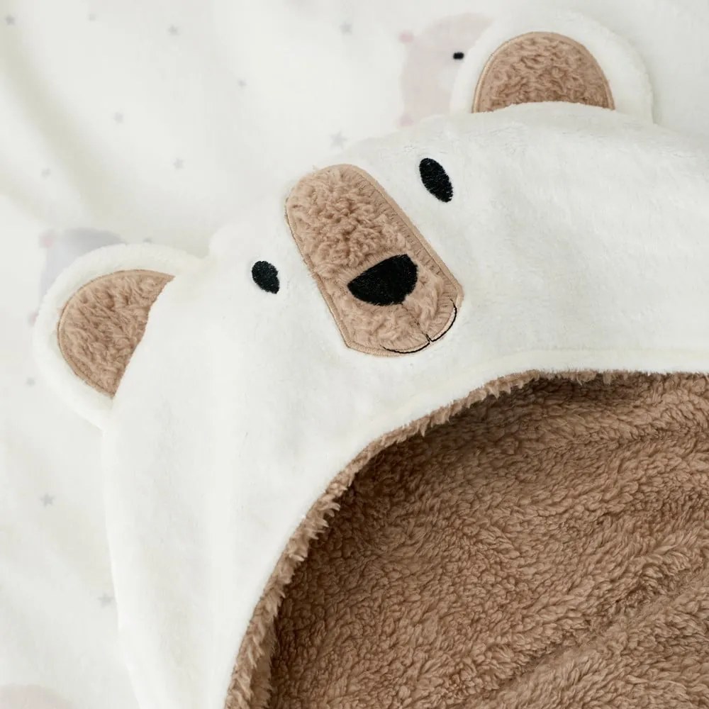 Coperta da bambini con cappuccio marrone e color crema in micropile 90x125 cm Cosy Bear – Catherine Lansfield