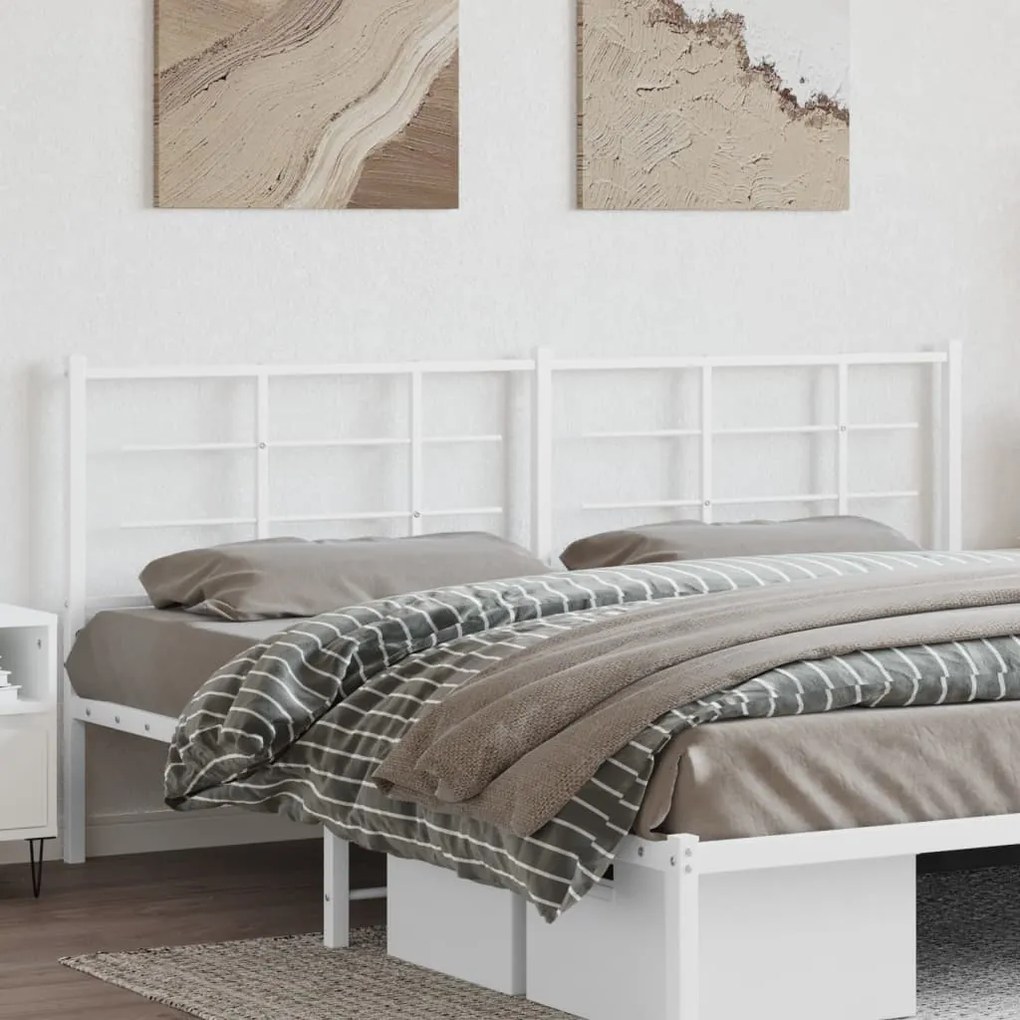 Testiera İn Metallo Bianco 200 Cm /